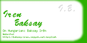 iren baksay business card